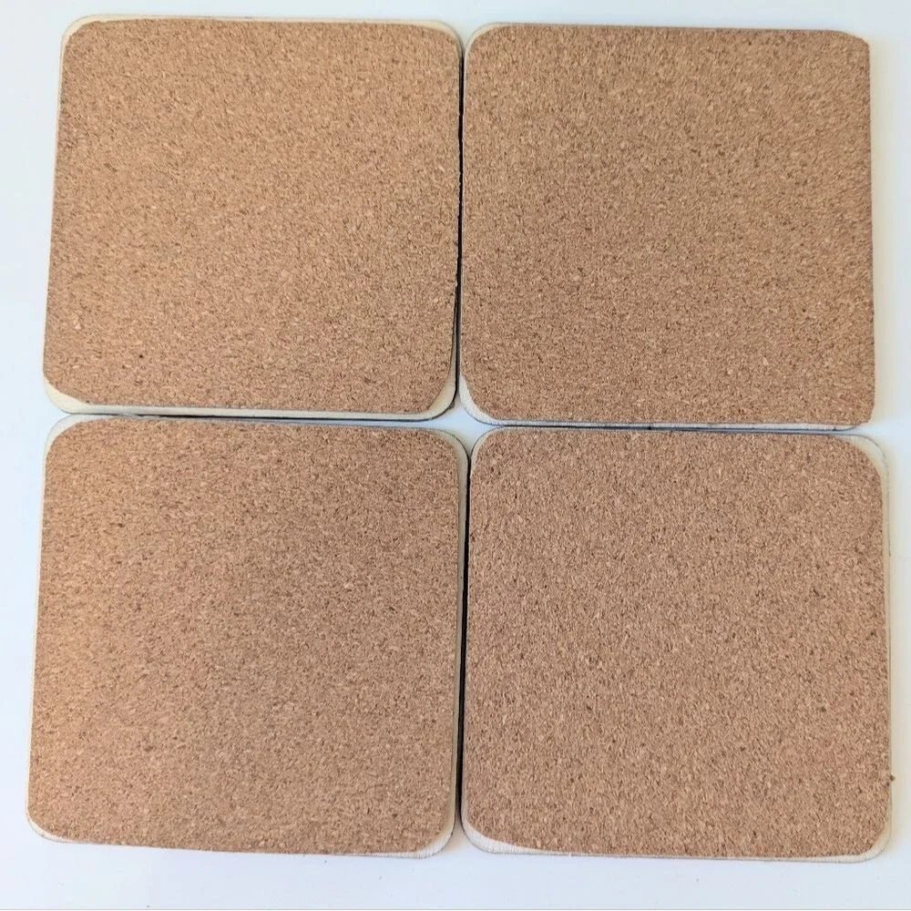 Set Of 4 Handmade Coasters Preppy Coastal Cottage Beachy Entertaining Hostess